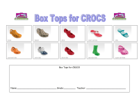Box Tops for CROCS collection sheet