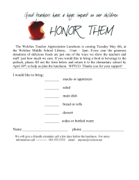 Teacher Appreciation donation flyer