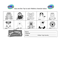 Half-Page Webkinz Collection Sheet(10count)