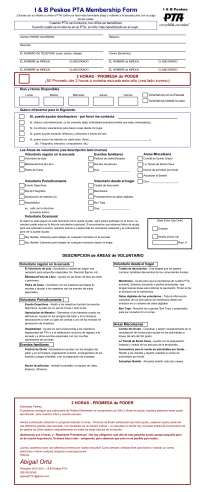 Membership/Volunteer Form - SPANISH