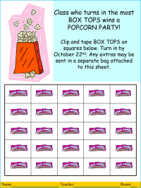 POPCORN PARTY COLLECTION SHEET 