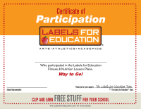 Labels for Education Participation Certificate