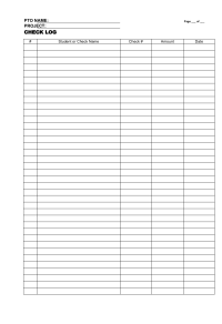 Check and Cash Log for big fundraisers