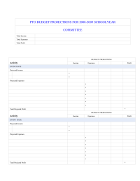 Committee Budget Form
