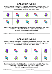 Popsicle Party Collection Sheet